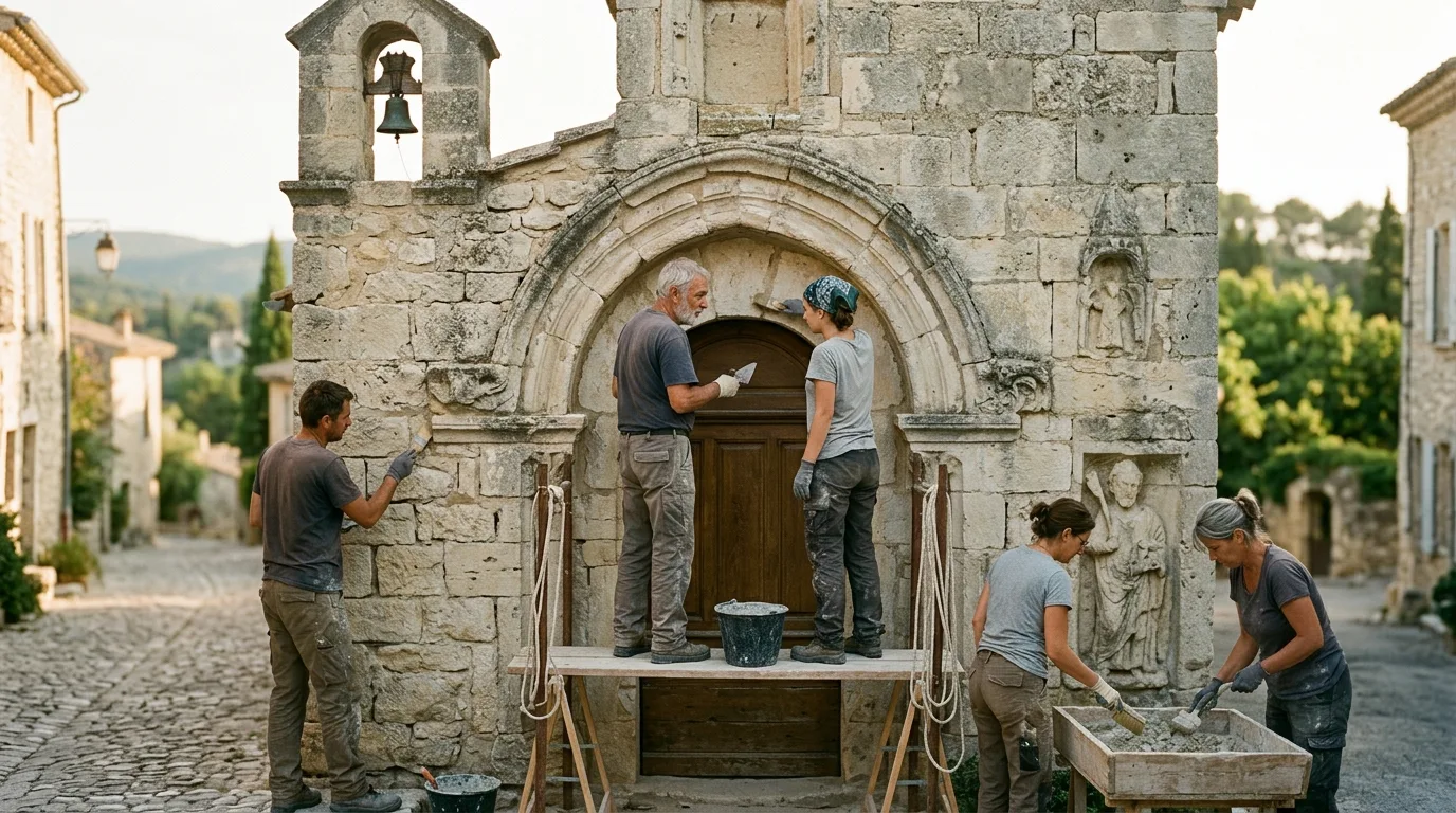 Détail architectural de la chapelle du Belbèze